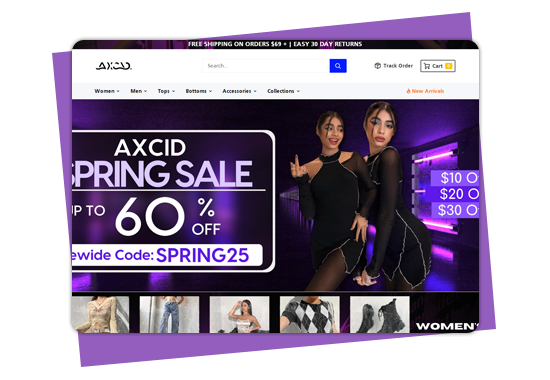 Axcidapparel shoping site